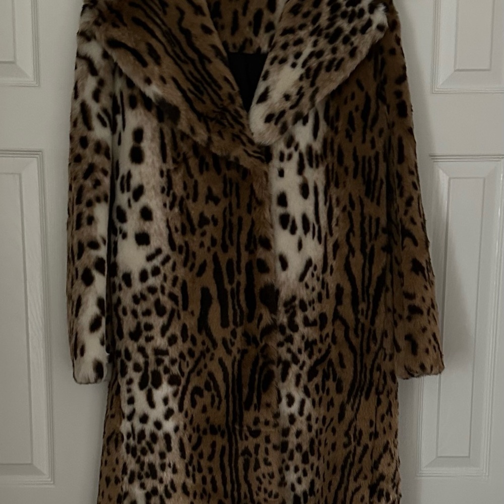 Leopard Print Faux Fur Coat